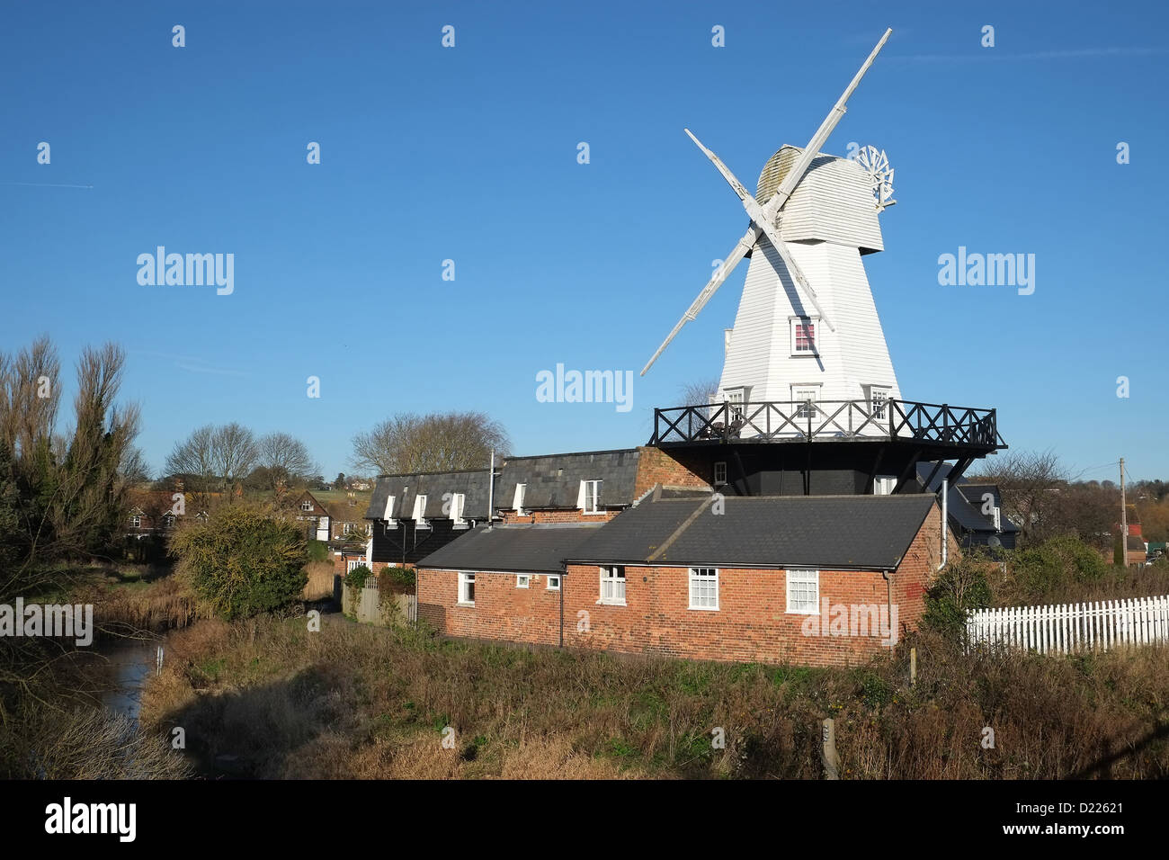 Restaurierte Windmühle am Roggen, East Sussex, England, UK Stockfoto