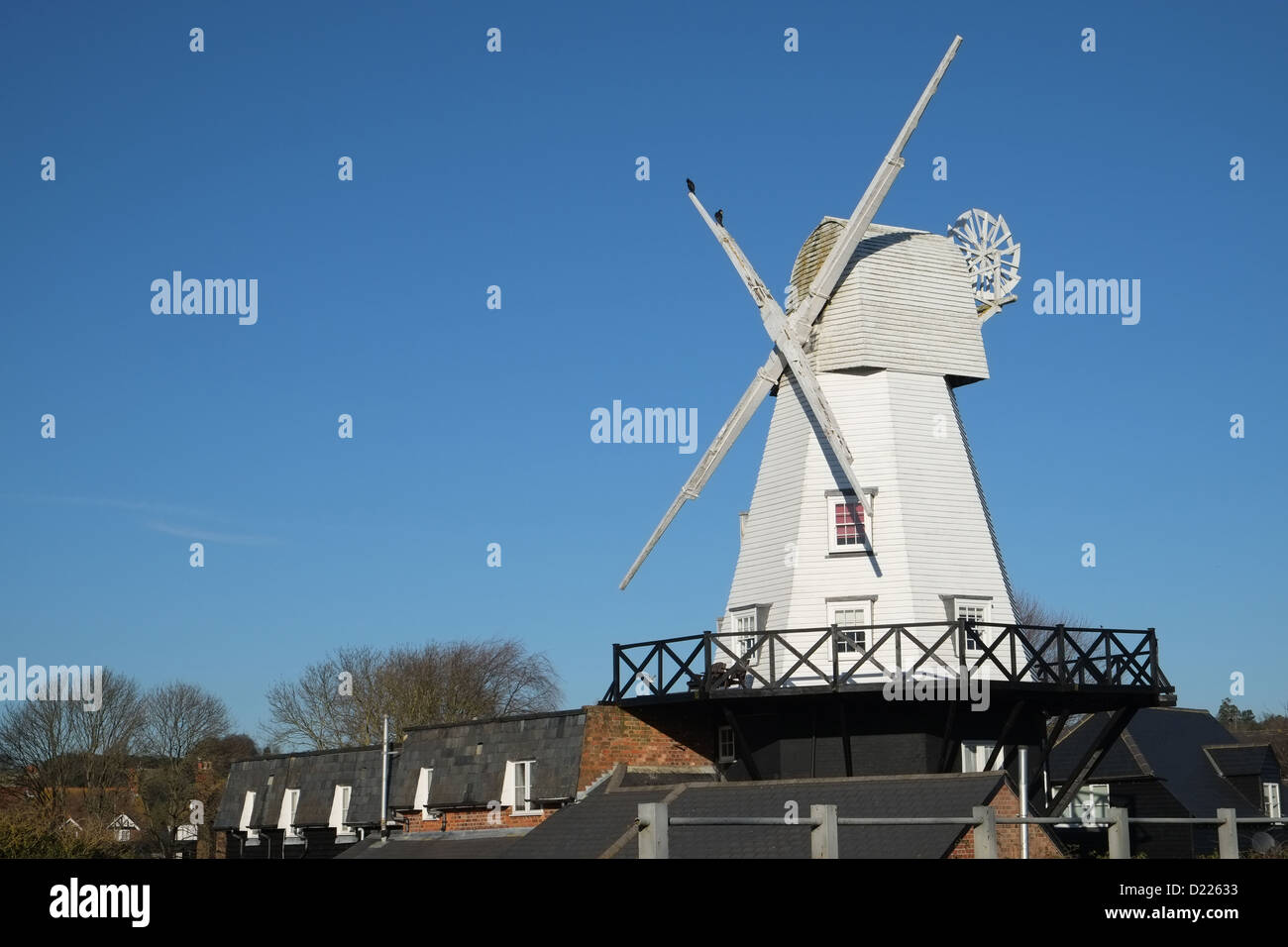 Restaurierte Windmühle am Roggen, East Sussex, England, UK Stockfoto