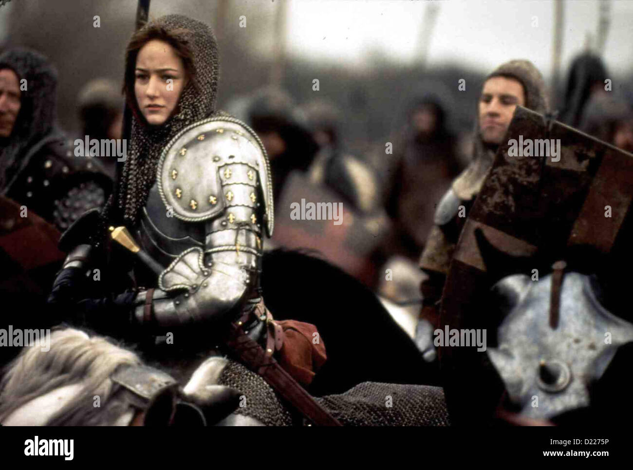 Jeanne D'arc - Frau Des Jahrtausends, Teil 1 Joan Arc sterben ich.  Leelee Sobieski Jeanne (Leelee Sobieski) Führt sterben beschäftigte Stockfoto
