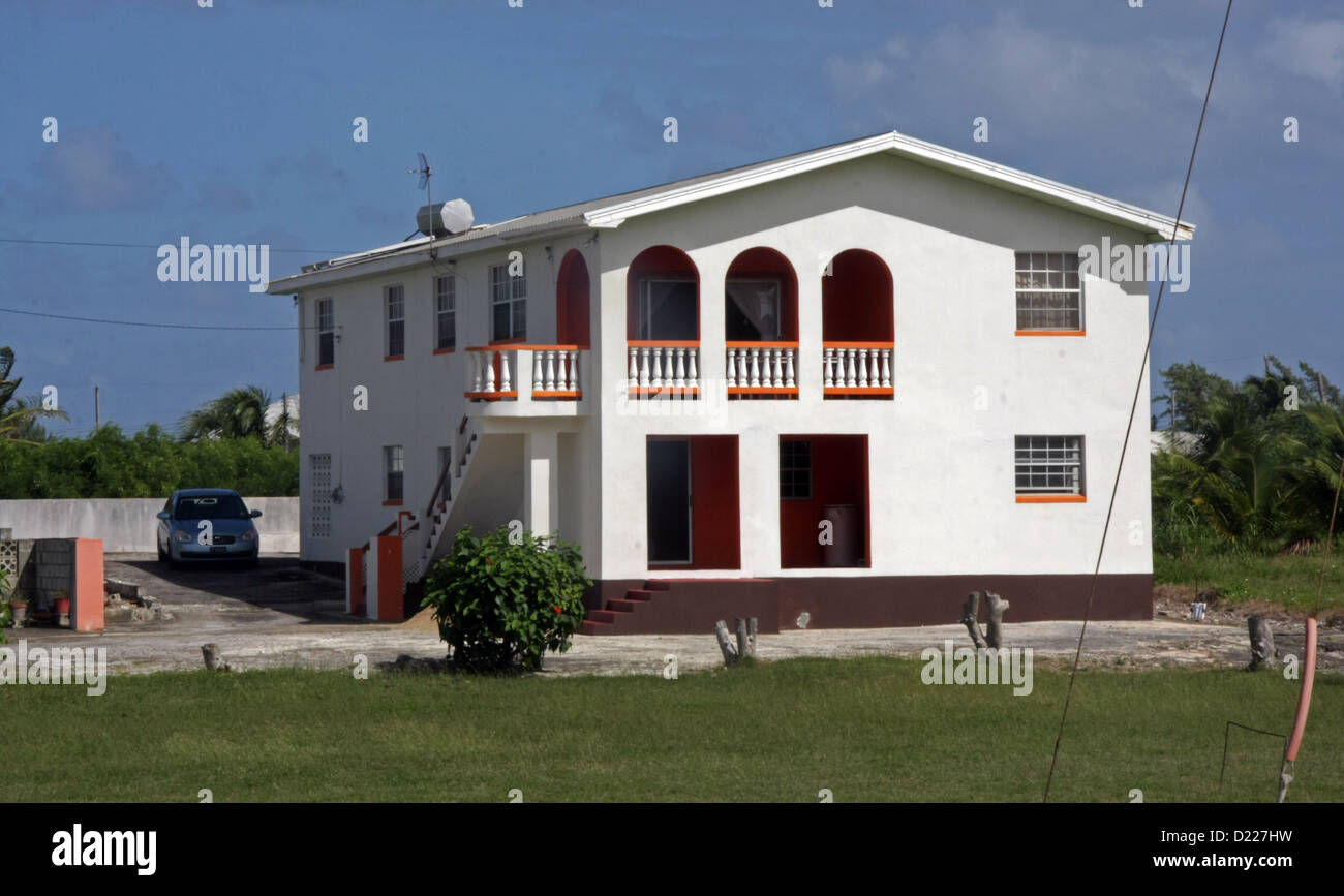 Mittelklasse-Blue-Collar Karibik Haus in Barbados Stockfoto