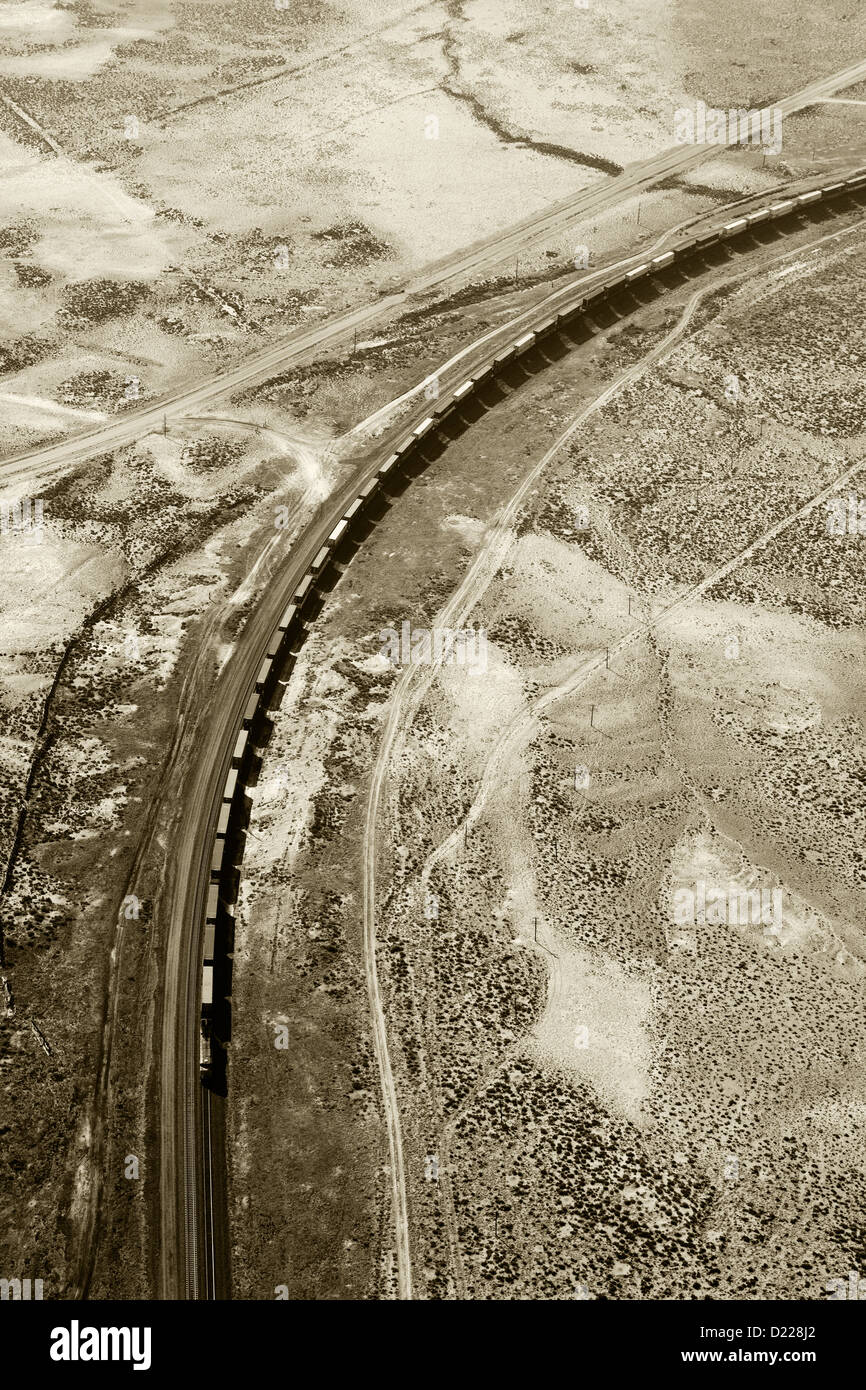 Luftaufnahme trainieren südlichen Wyoming Stockfoto