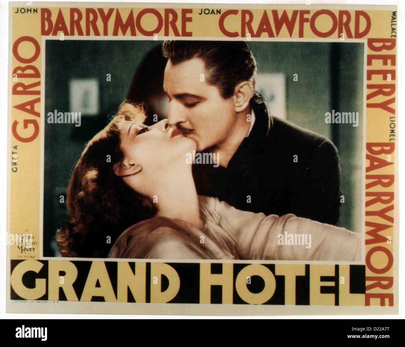 Menschen Im Hotel Grand Hotel Greta Garbo, John Barrymore Madame Grusinskaya (Greta Garbo) Verliebt Sich in Baron Felix von Stockfoto