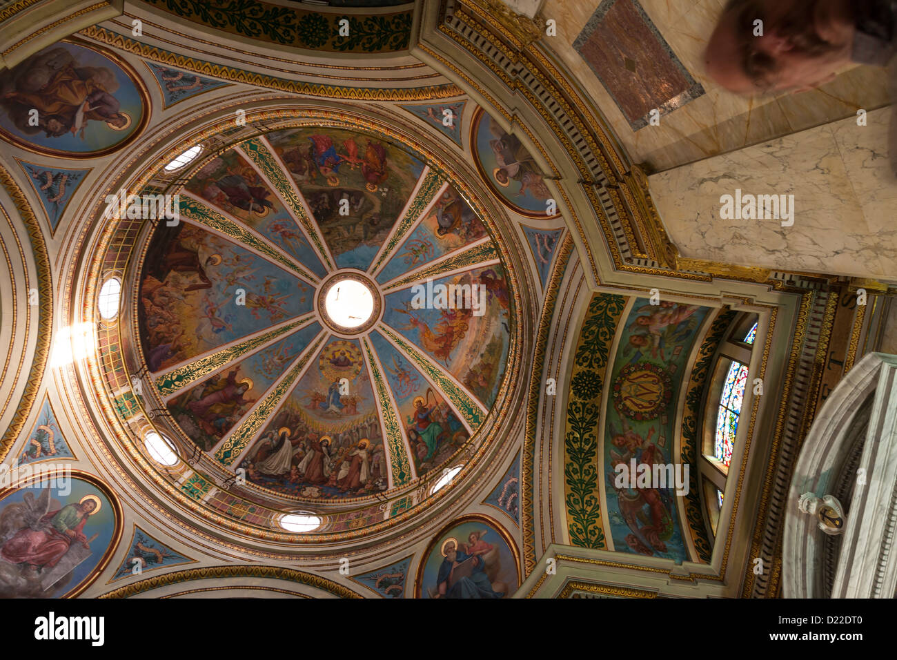 Der Stella-Maris-Kirche gewölbtem Deckengemälde Stockfoto