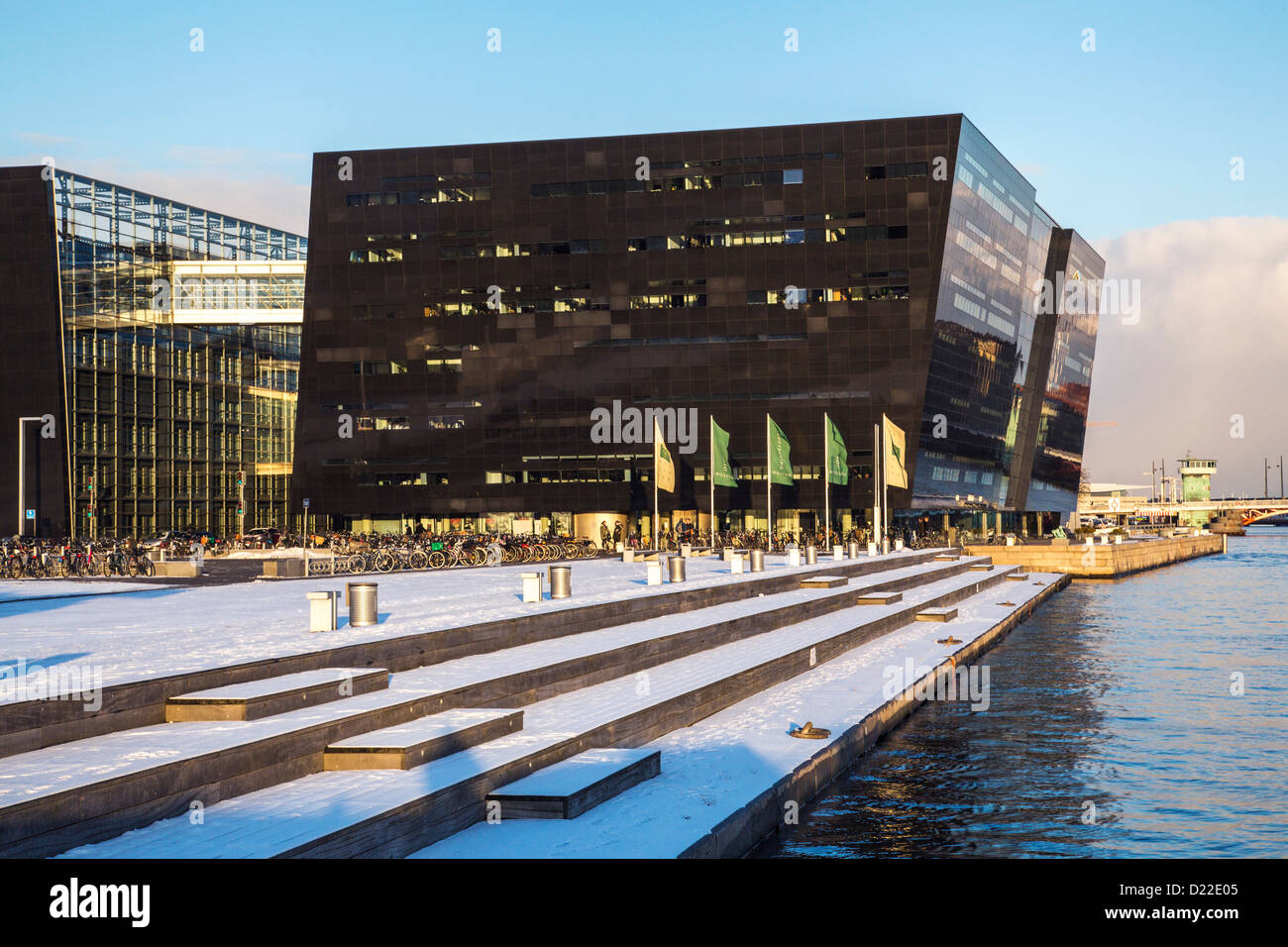 Neue, moderne Anlage der dänischen königlichen Bibliothek, genannt The Black Diamond, Kopenhagen, Dänemark, Europa Stockfoto