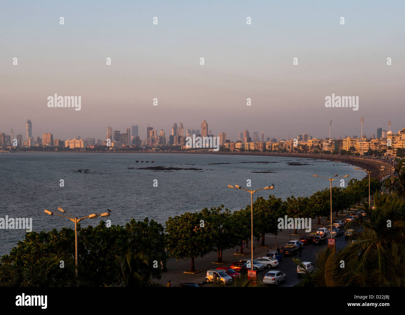 Die Promenade entlang Marine Drive Mumbai Indien Stockfoto