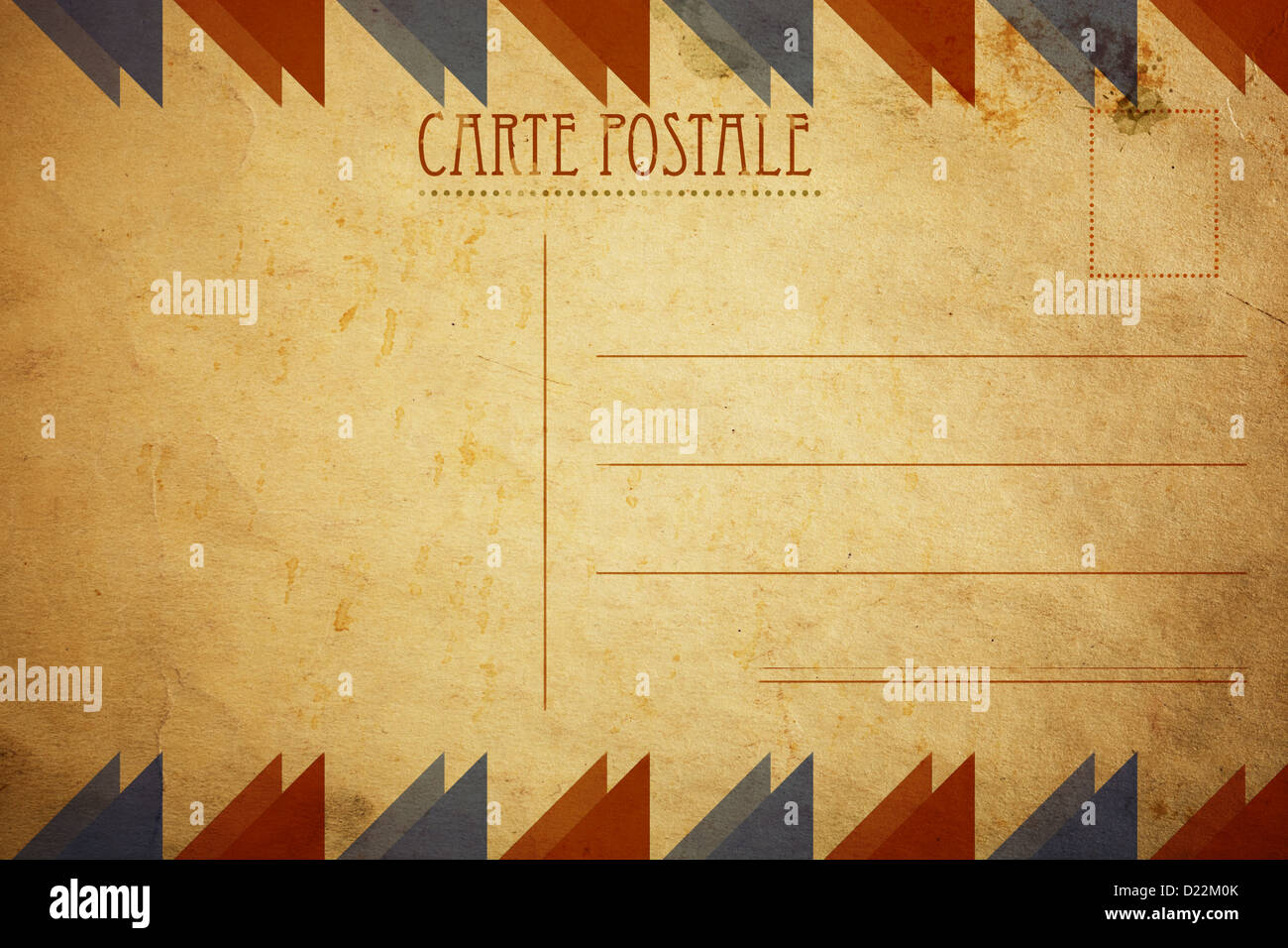 Rückseite der Postkarte mit Luft-Dekoration für Ihr design Stockfoto