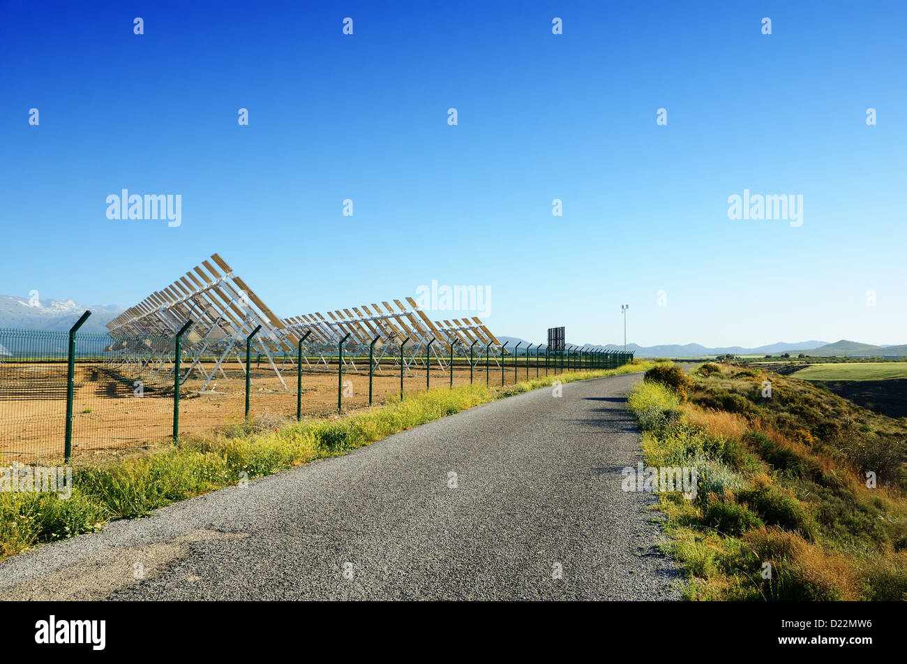 Solarkraftwerk in Spanien Stockfoto