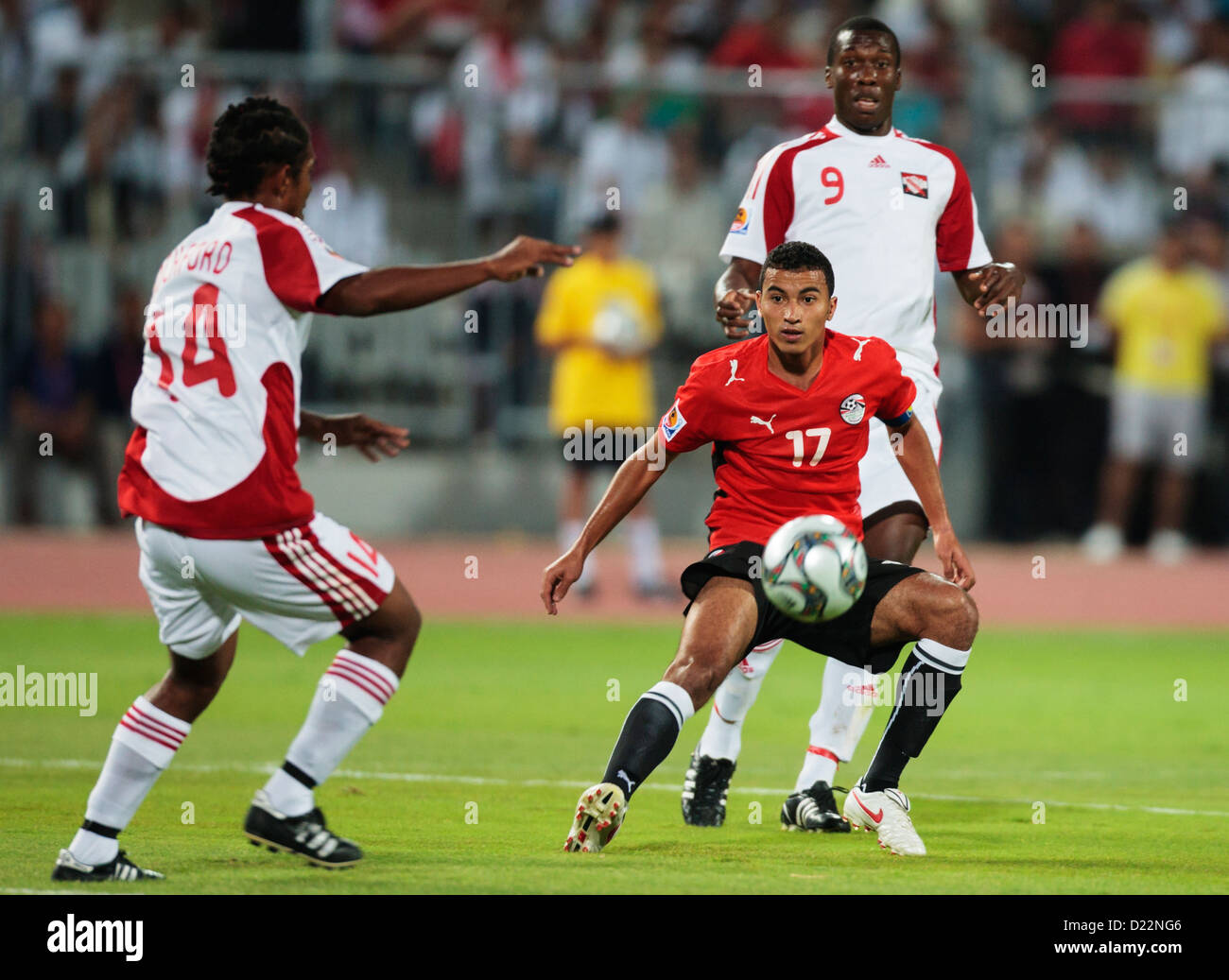 Ägypten-team Captain Mahmoud Toba (17) in Aktion während das Eröffnungsspiel der FIFA U-20 World Cup gegen Trinidad und Tobago. Stockfoto