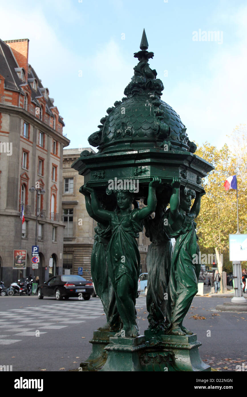 Wallace-Brunnen, Paris Stockfoto
