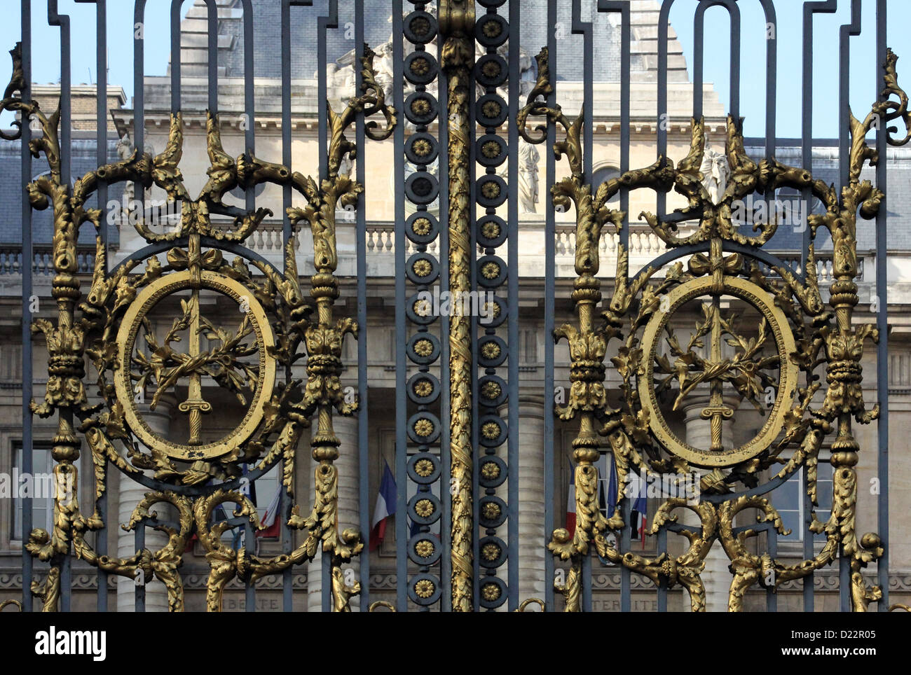 Detail des Goldenen Tores im Justizpalast in Paris Stockfoto