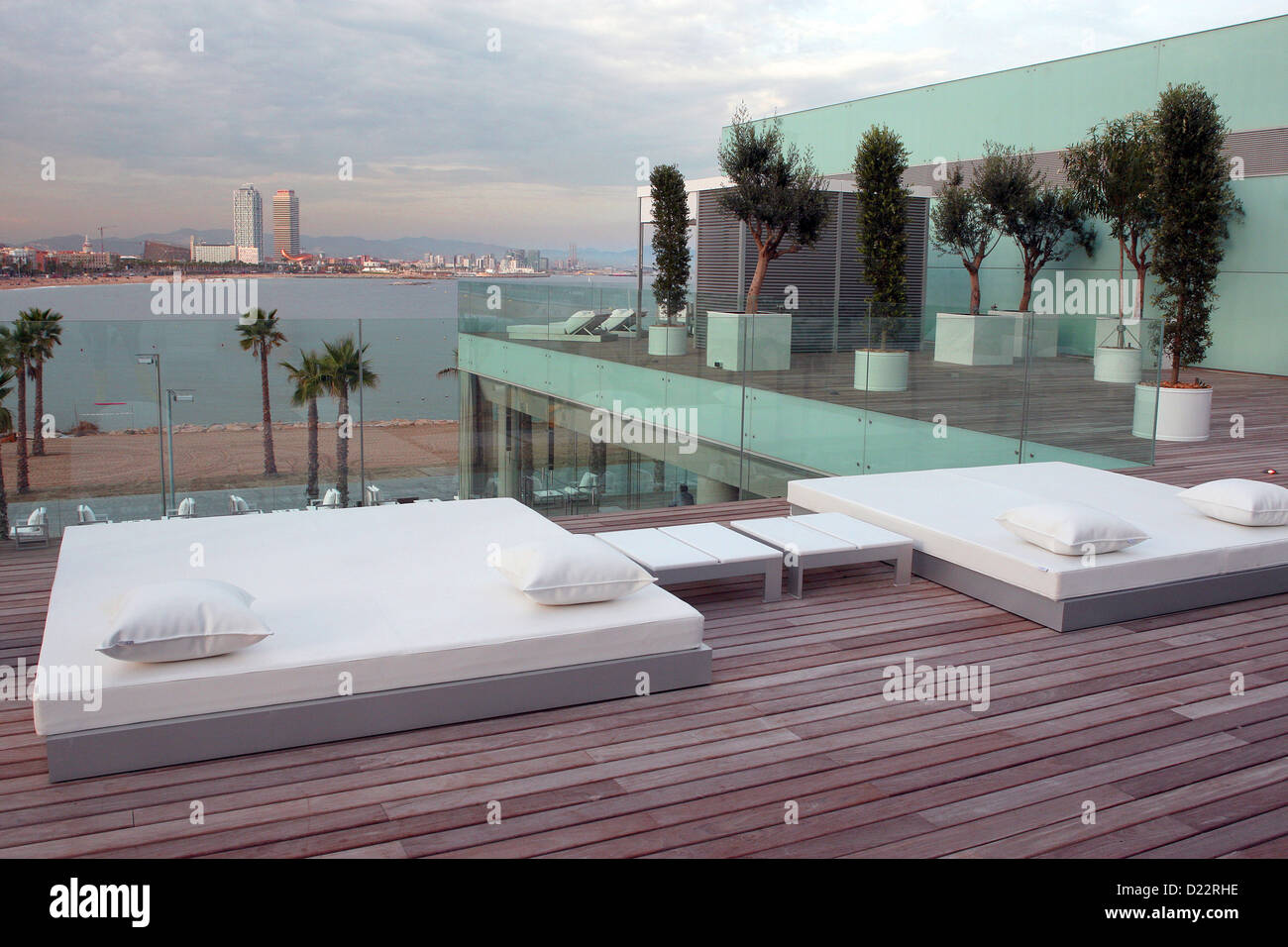Barcelona, Spanien, Barcelona von der Terrasse des W-Hotels Kette W Hotels Worldwide Stockfoto