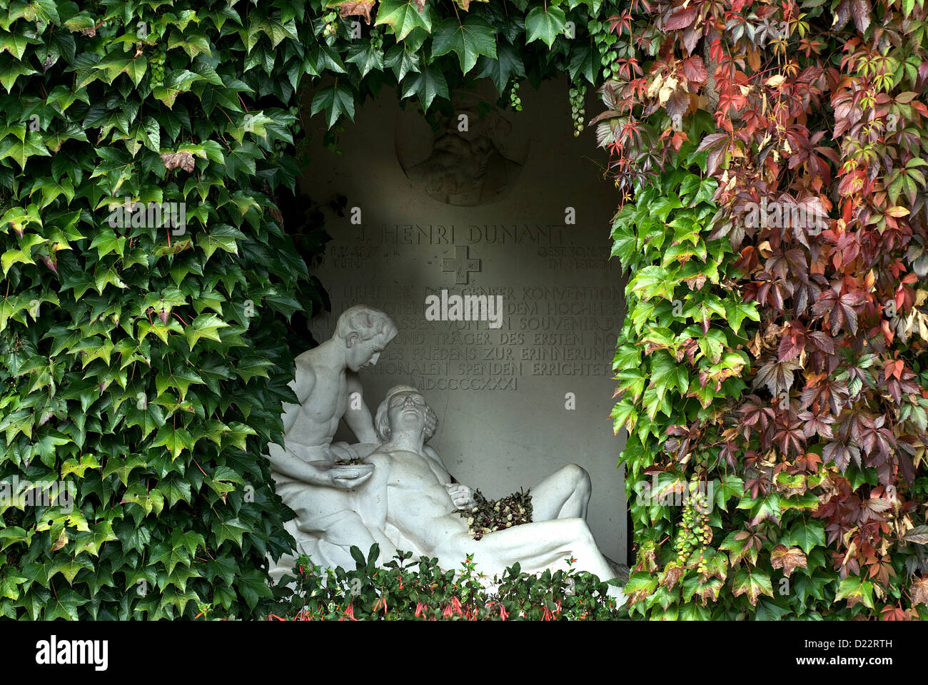 Zürich, Schweiz, das Grab von Rotkreuz-Gründer Henry Dunant Stockfoto