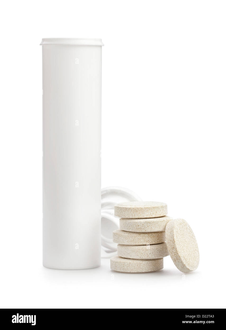 Vitamin-Pille Tablette Paket auf weiß Stockfoto