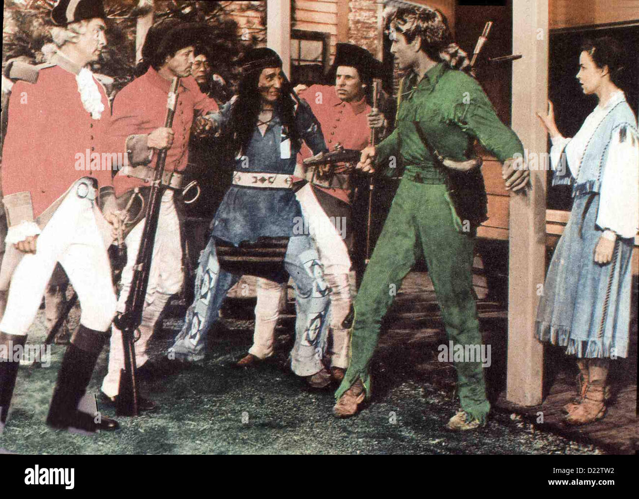 Sein Freund, Der Lederstrumpf Pathfinder, George Montgomery, Helena Carter Doch Lederstrumpf (George Montgommery, 2vr) und Stockfoto