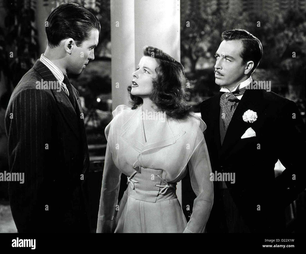 Sterben Sie Nacht Vor Der Hochzeit Philadelphia Story, James Stewart, Katharine Hepburn, John Howard Als George (John Howard, R) Stockfoto
