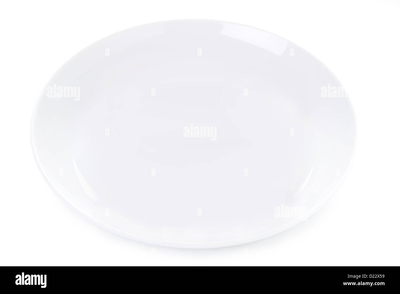 einfachen leeren Teller isoliert auf weißem Hintergrund Stockfoto