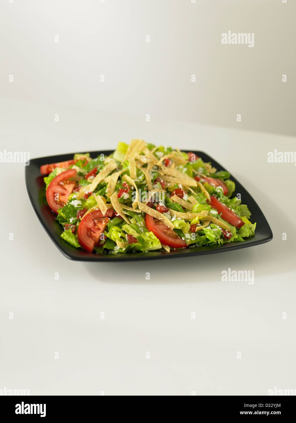 Gemüsesalat mit Tortilla-Streifen Stockfoto
