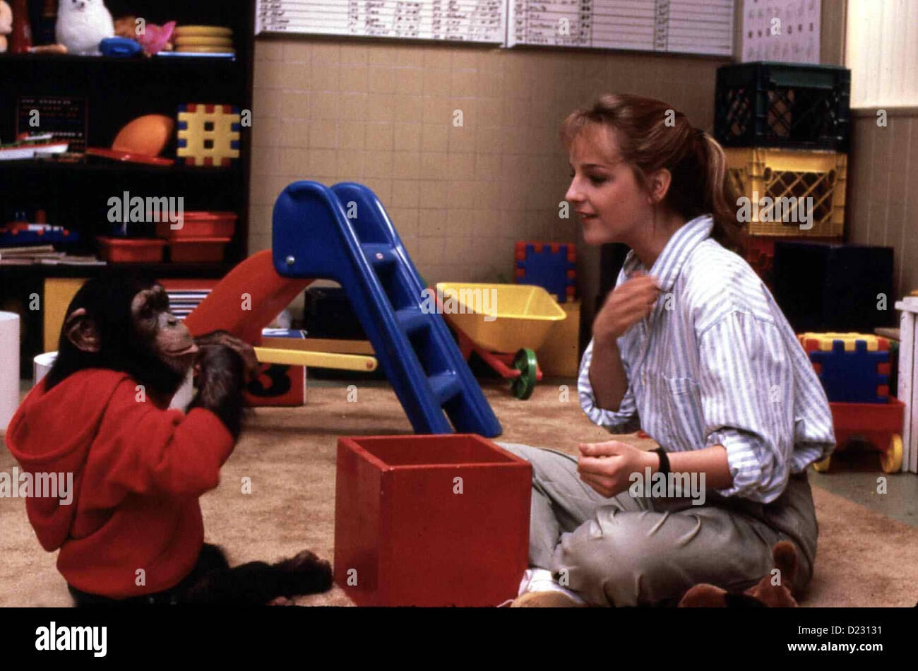 Projekt X Projekt X Helen Hunt Die Psychologin Teresa McDonald (Helen Hunt) Bringt Schimpansen sterben nah Bei. Als Stockfoto