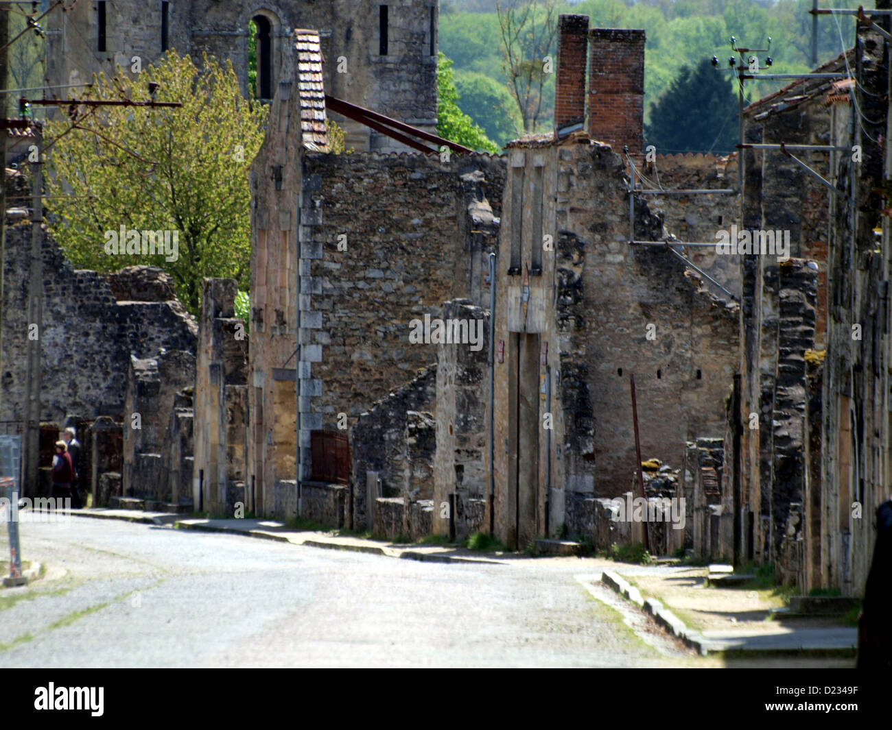 SS Panzer Division Das Reich, das französische Dorf von Oradour-Sur-Glane während des zweiten Weltkriegs zerstört und heute ist es bewahrt In a ruiniert State Stockfoto