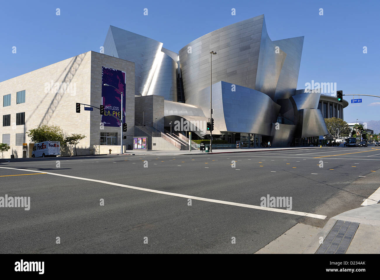 Walt Disney Concert Hall Gebäude, Los Angeles, Kalifornien, von Gehry entworfen. Stockfoto