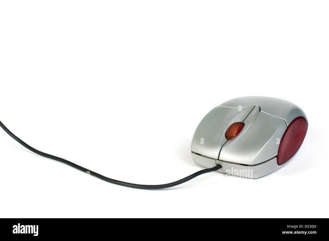 Kleine Computer-Maus weiß isoliert Stockfoto