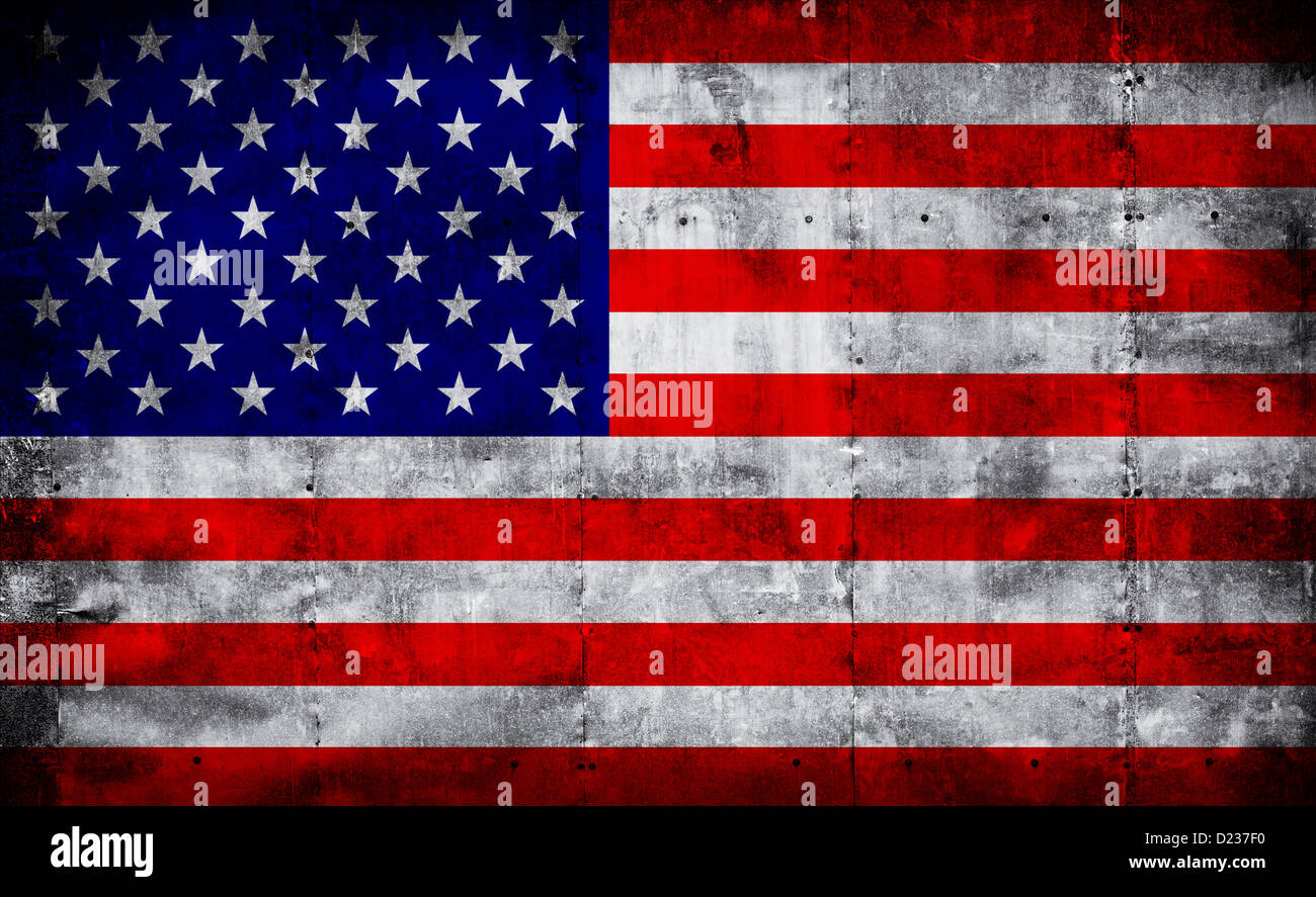 Metall texturierte Darstellung der amerikanischen Flagge Stockfoto
