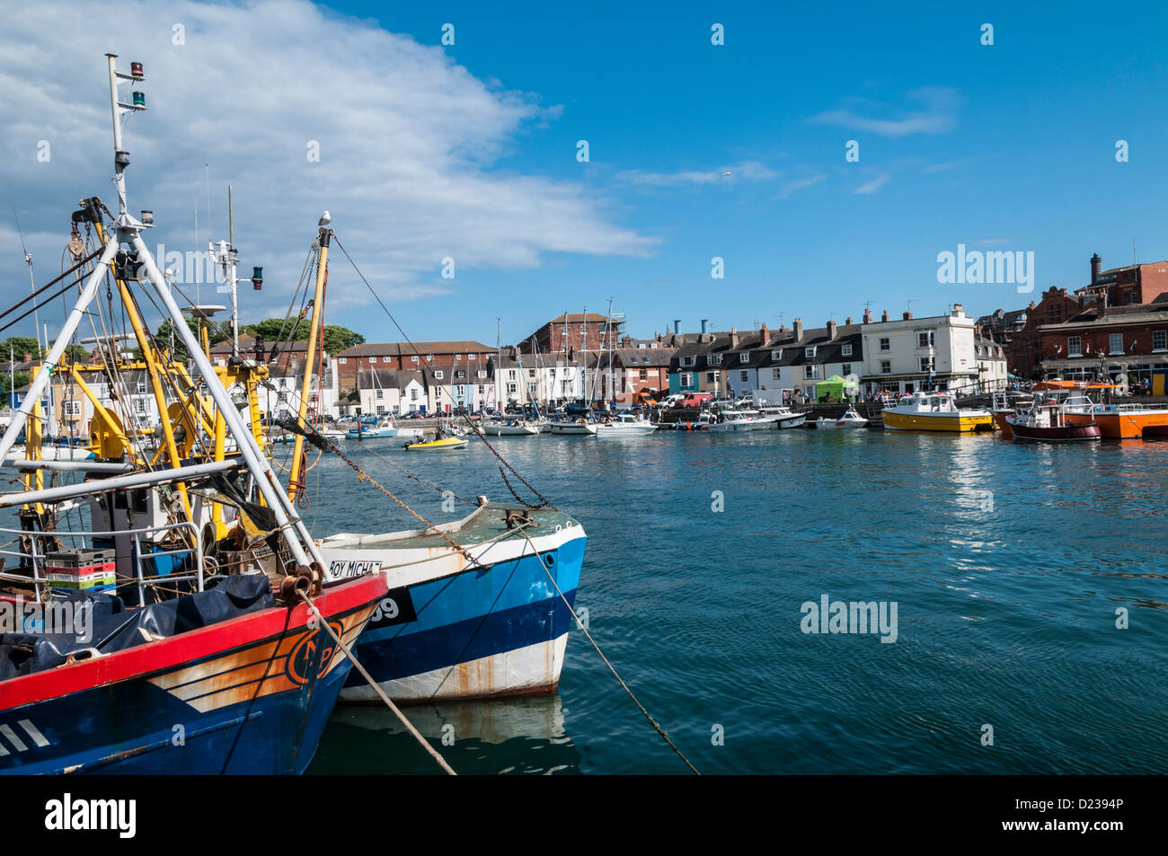 Angeln, Boote Yachten und Sportbooten Weymouth Hafen Dorset-England Stockfoto