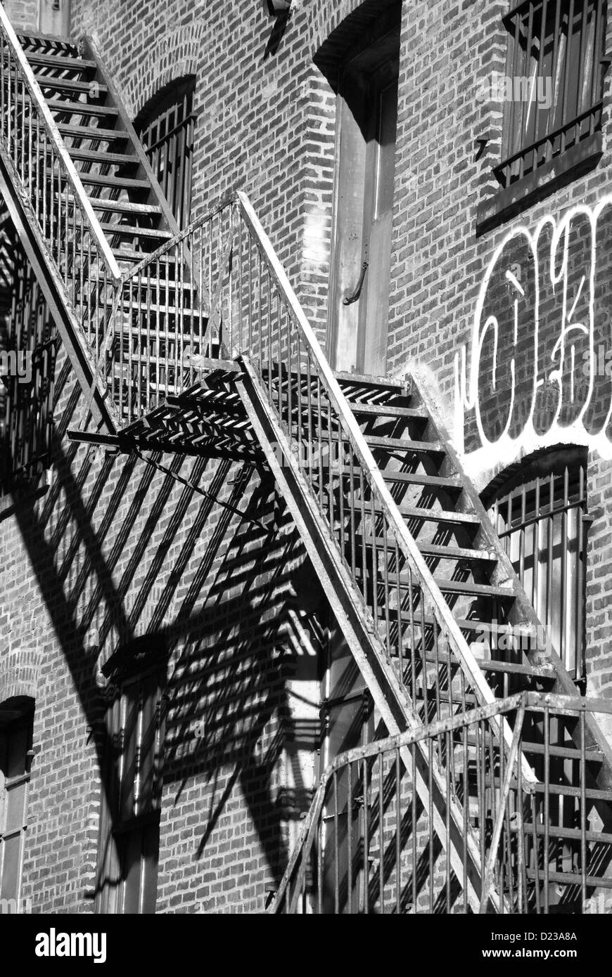 Nahaufnahme von Treppe auf High Line in New York im Oktober 2012 Stockfoto