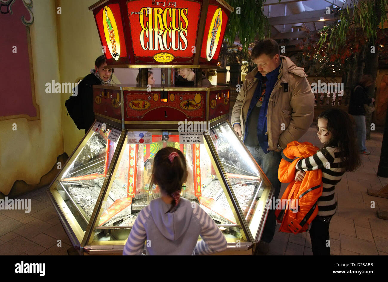 Liberec, Tschechische Republik, eine Münze Folie namens Circus Circus Stockfoto