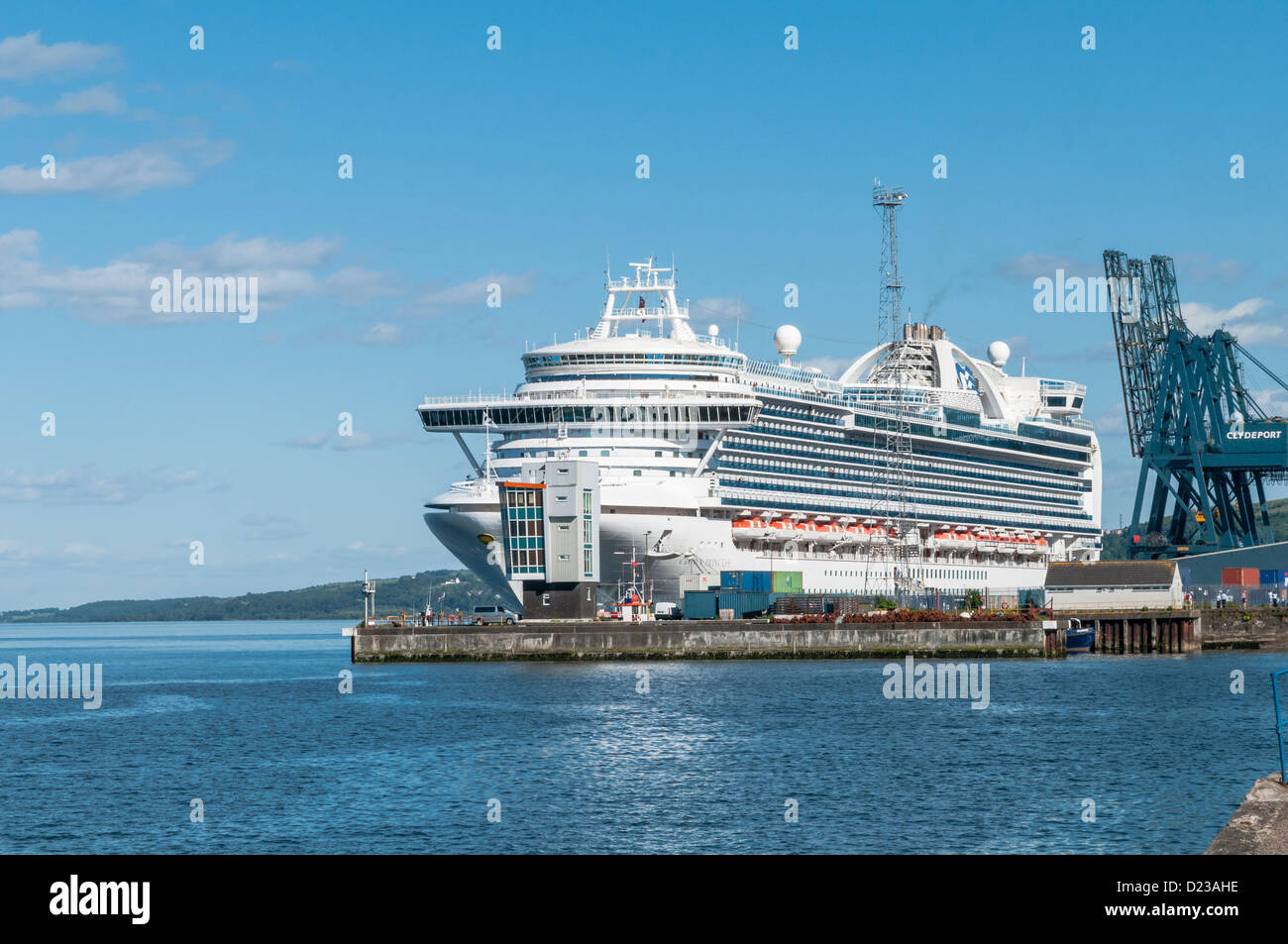 Luxus-Pkw Liner Kronprinzessin in Greenock Inverclydfe Schottland Stockfoto