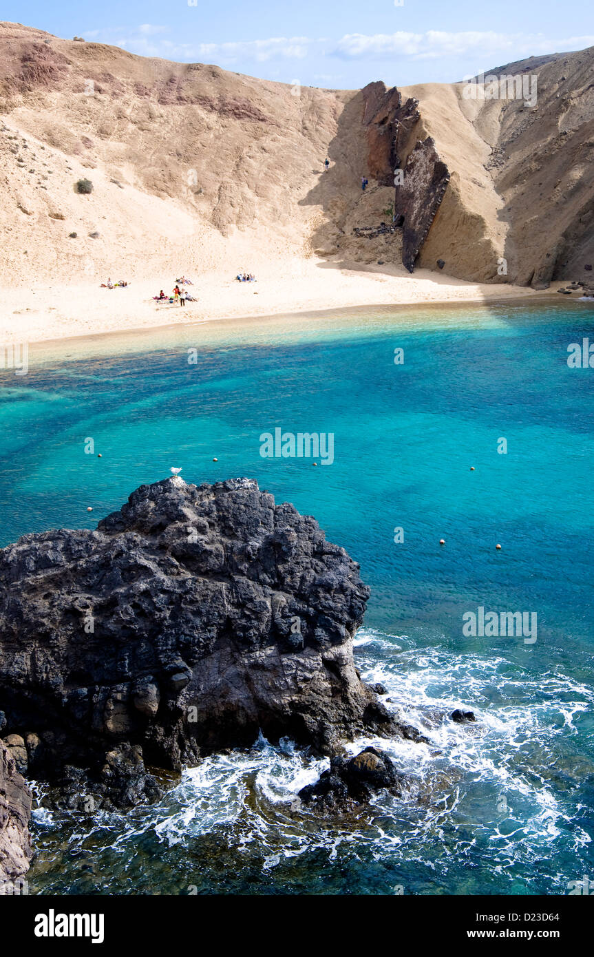 Papagayo Beach, Lanzarote, Kanarische Inseln, Spanien Stockfoto