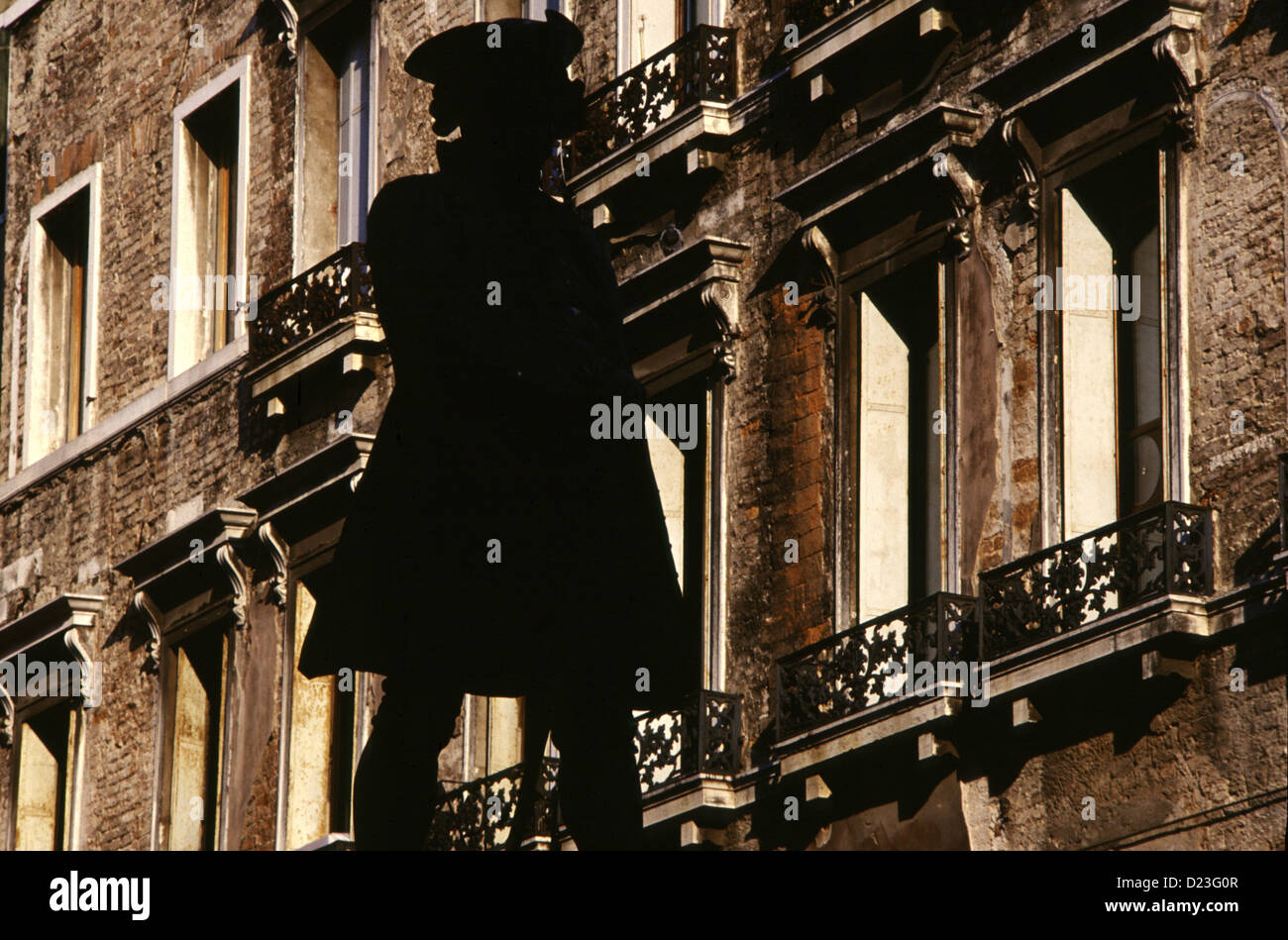 Statue Silhouette Dorsoduro Viertel Venedig Italien Stockfoto