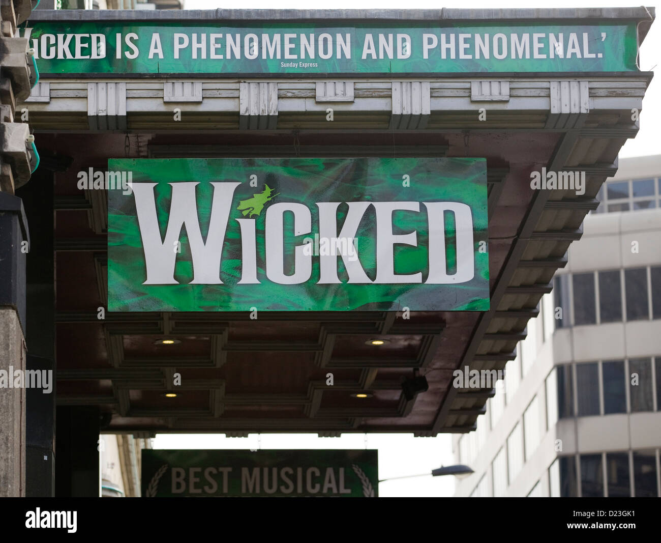 Produktion-Plakat Werbung für das Musical wicked Stockfoto