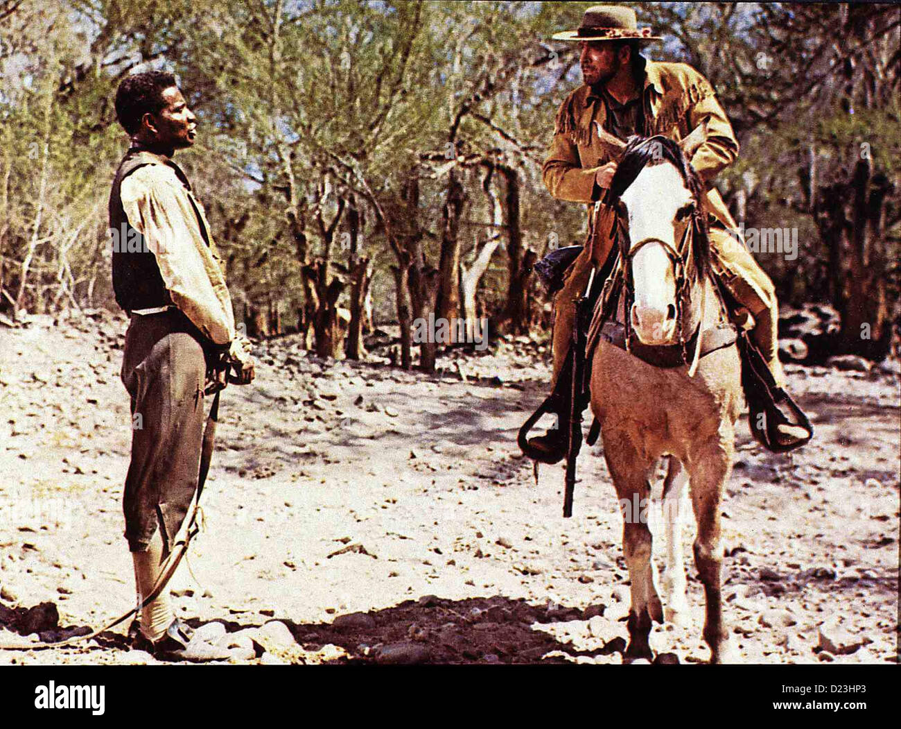 Mit Eisernen Faeusten Scalphunters, Ossie Davis, Burt Lancaster Trapper Joe (Burt Lancaster, R) Hut Bei Den Indianern seine Stockfoto
