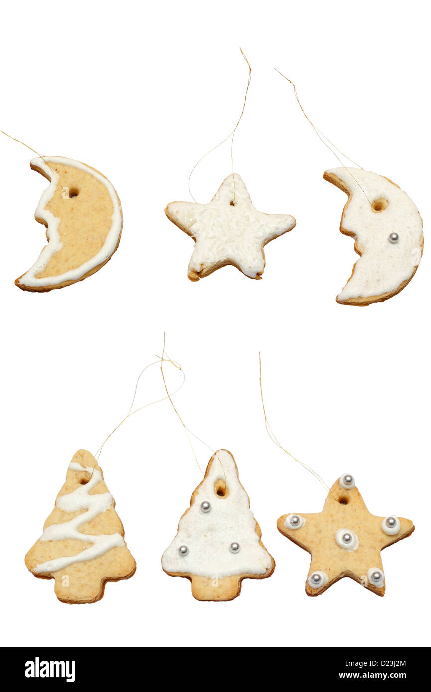 traditionelle hausgemachte Kekse für den Weihnachtsbaum Stockfoto