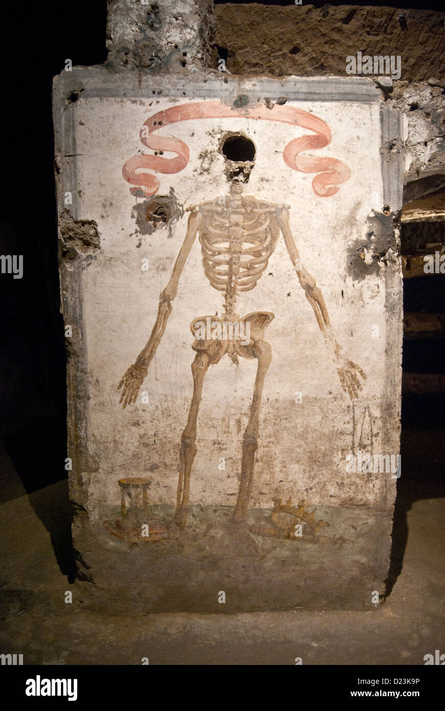 Catacombe di San Gaudioso, Darstellung des Todes, Rione Sanità, Neapel Stockfoto Catacombe di San Gaudioso, Darstellung des Todes, Rione Sanità, Neapel Stockfoto