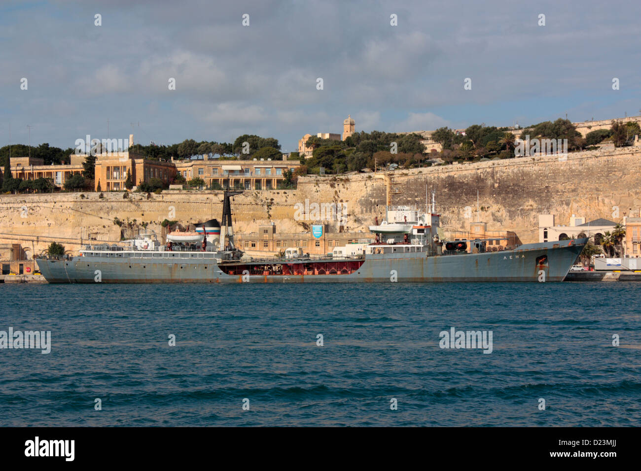 Die russische Marine-Tanker Lena in Malta Stockfoto