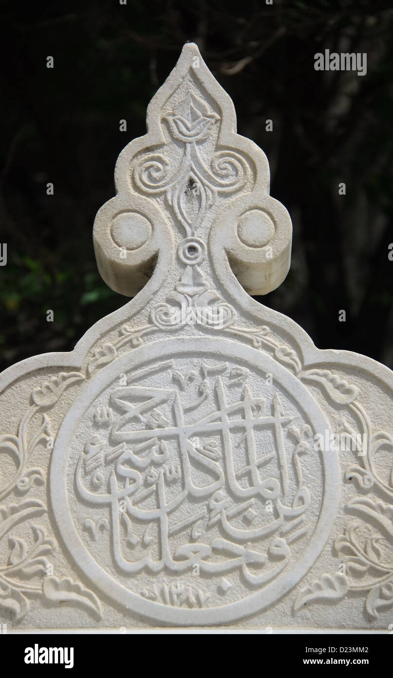 Kopf Stein schreiben im arabischen Alphabet in der Türkei Stockfoto