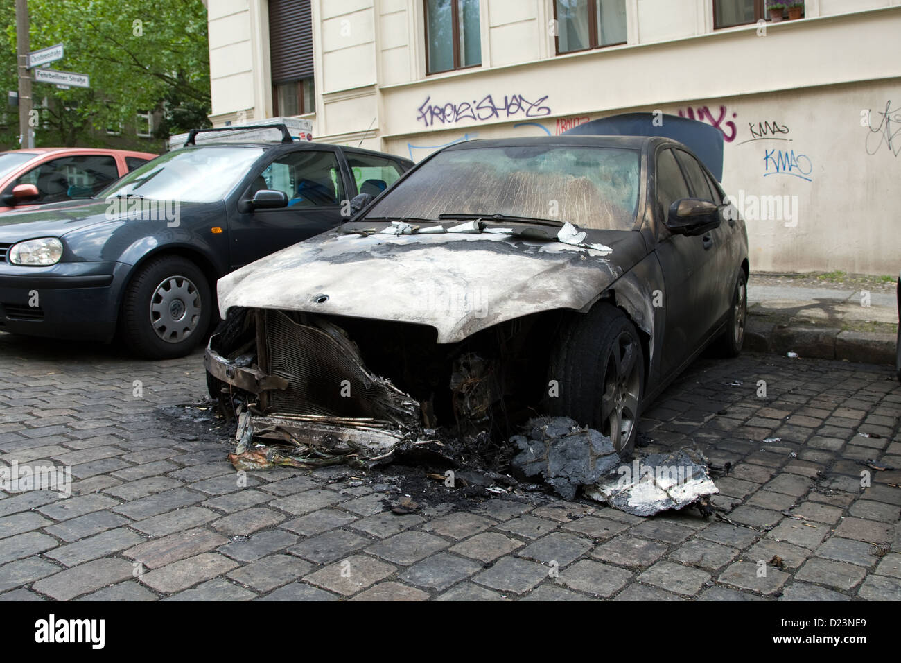 Berlin, Deutschland, ausgebrannt, Mietwagen in Berlin-Mitte Stockfoto
