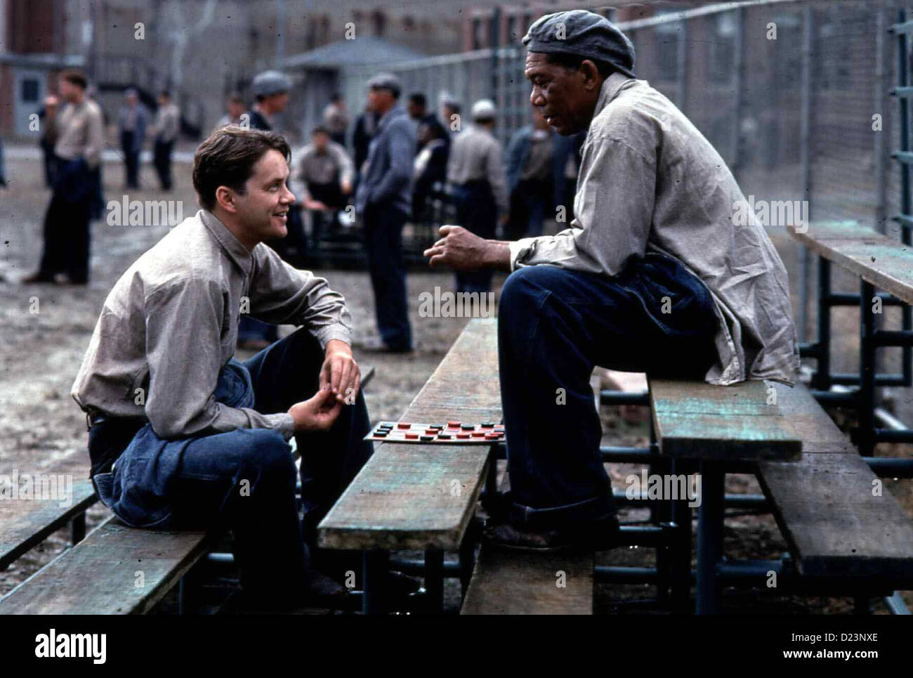 Sterben Verurteilten Shawshank Redemption Tim Robbins, Morgan Freeman Im Knast Lernt Andy (Tim Robbins, l) Redding (Morgan Stockfoto