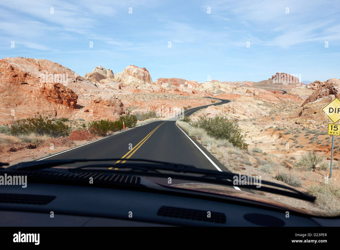die weißen Kuppeln Straße im Tal des Feuers Staatspark Nevada, usa Stockfoto