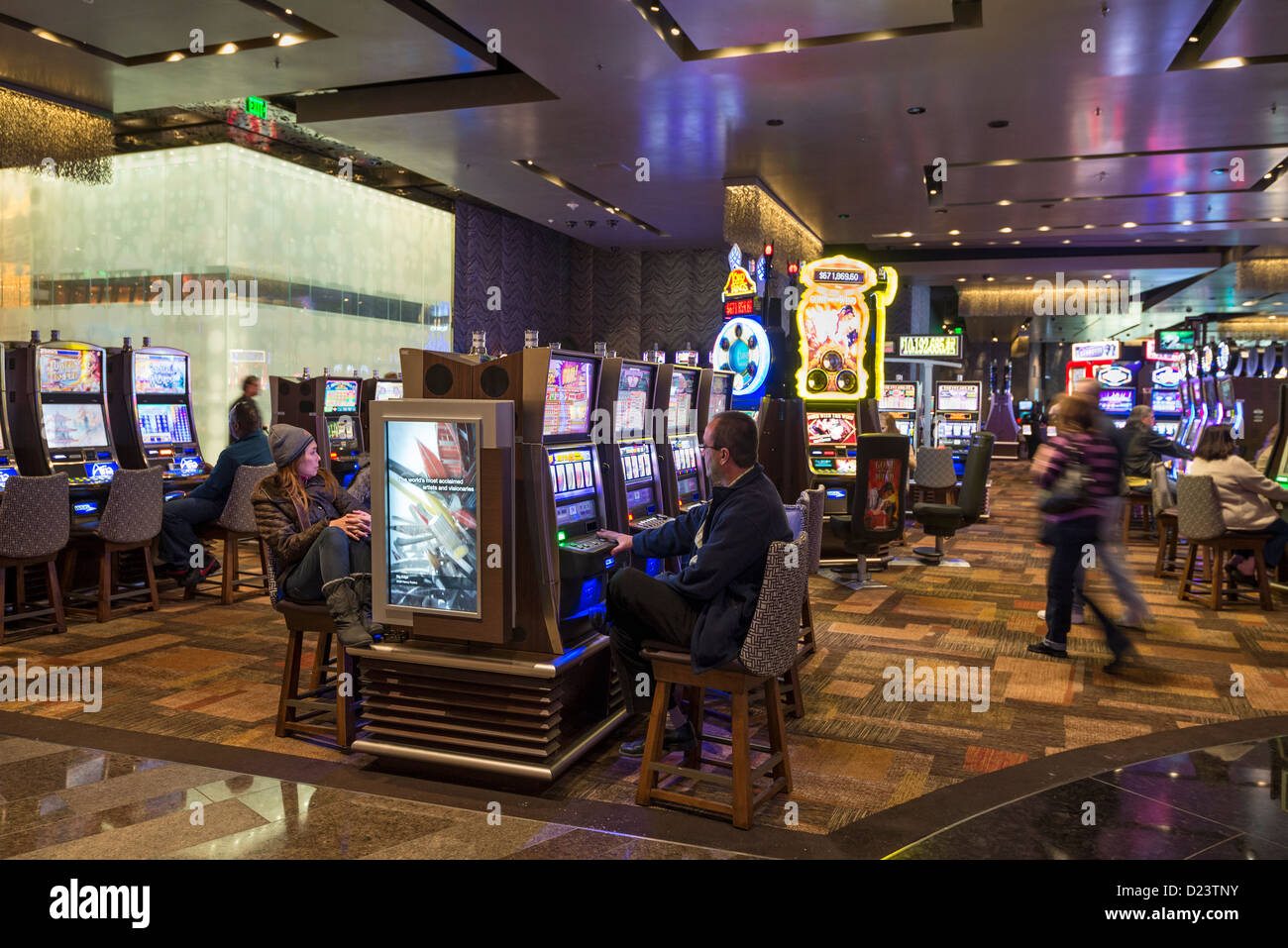 Innenraum des Casino im Aria Resort und Casino in Las Vegas, Nevada. Stockfoto