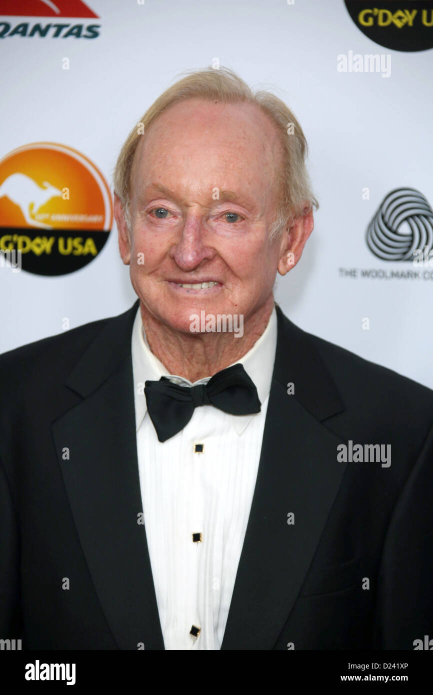 Australische Tennis-Legende Rod Laver besucht die G'Day USA Los Angeles Black Tie Gala im Hotel JW Marriott in Los Angeles, USA, am 12. Januar 2013. Foto: Hubert Boesl/dpa Stockfoto