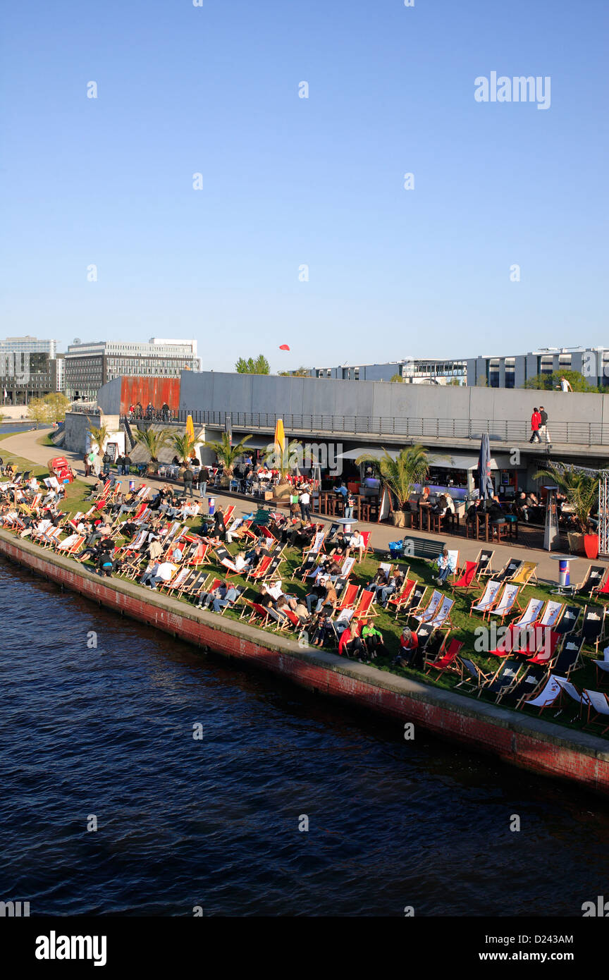 Berlin, Deutschland, Besucher an den Strand Strand Hauptstadt Stockfoto