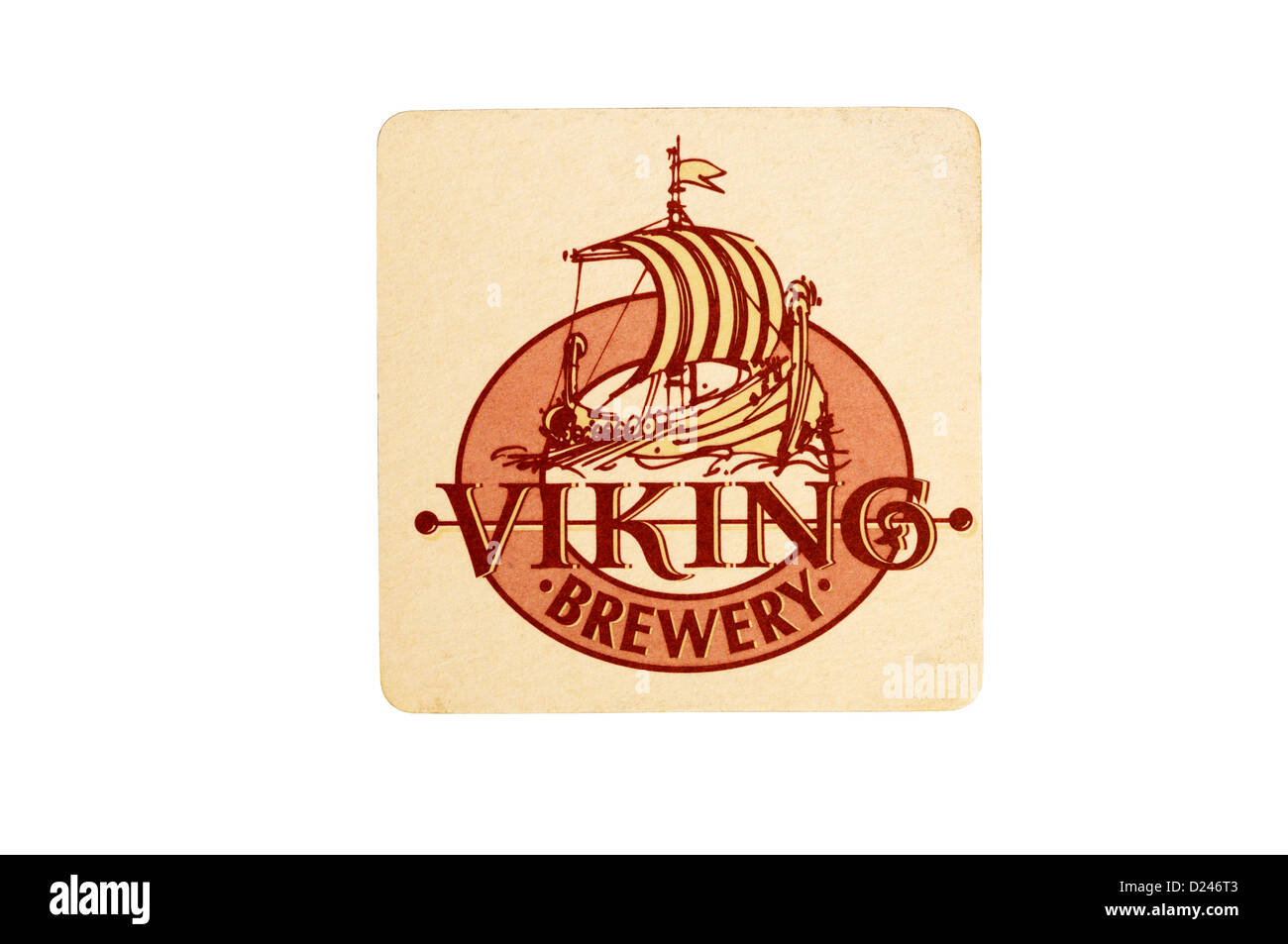 Viking-Brauerei Bierdeckel. Stockfoto
