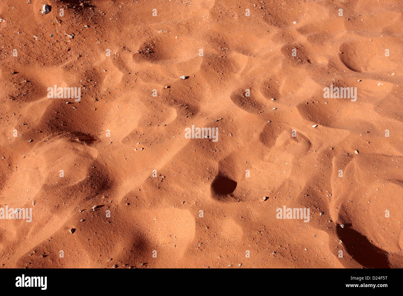 feinen losen roten Sand in ausgetrocknet Bett Flusstal des Feuers Staatspark Nevada, usa Stockfoto