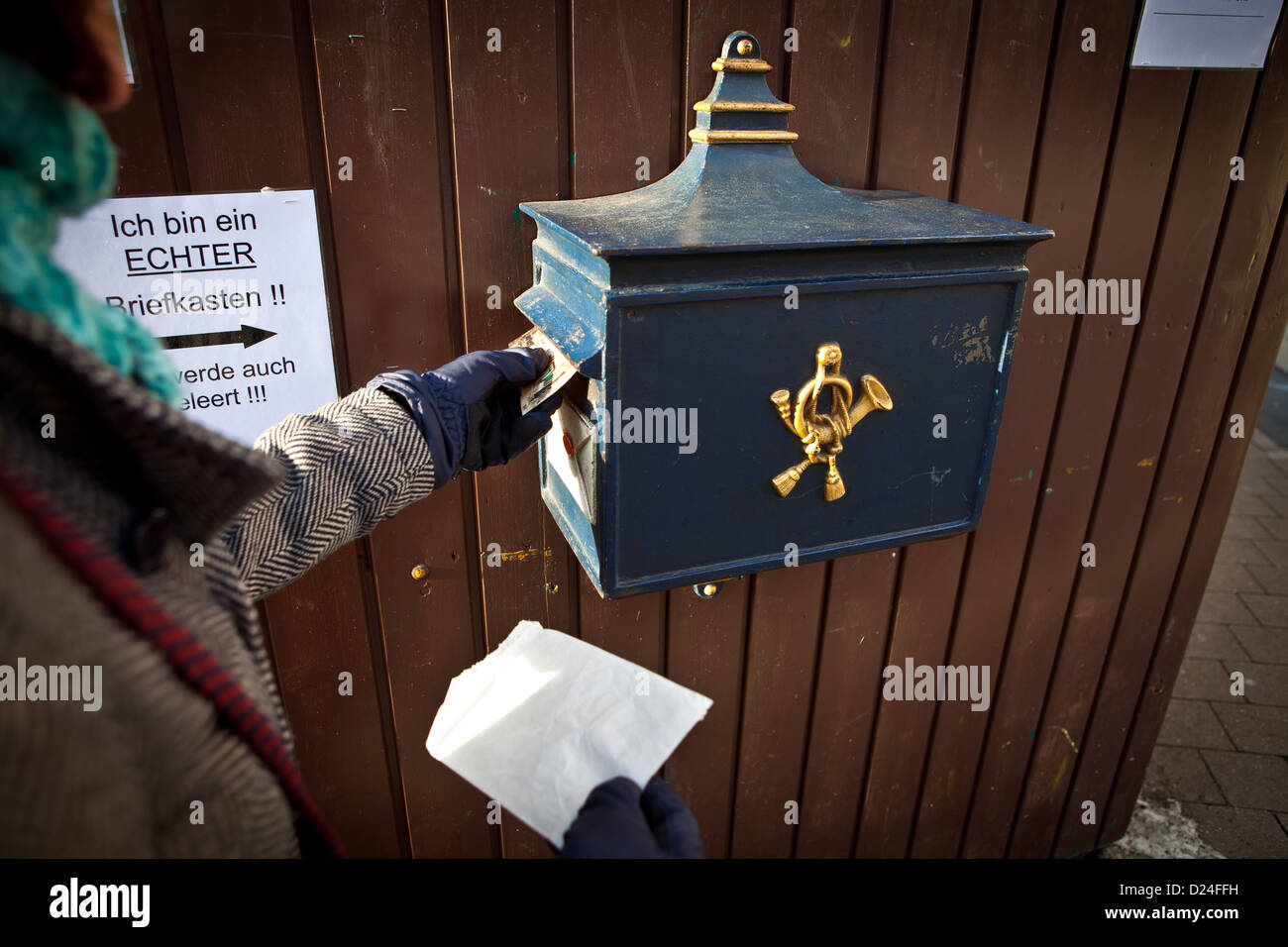 Deutsche Post Box, Nürnberg Stockfoto
