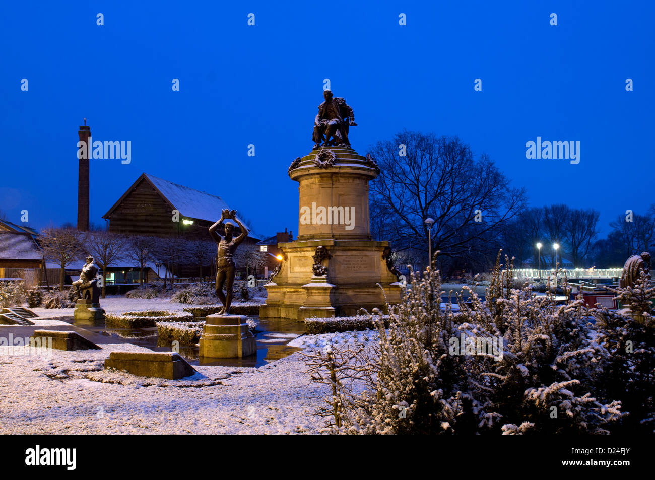 Gower Memorial im Winter-upon-Avon, England, UK Stockfoto