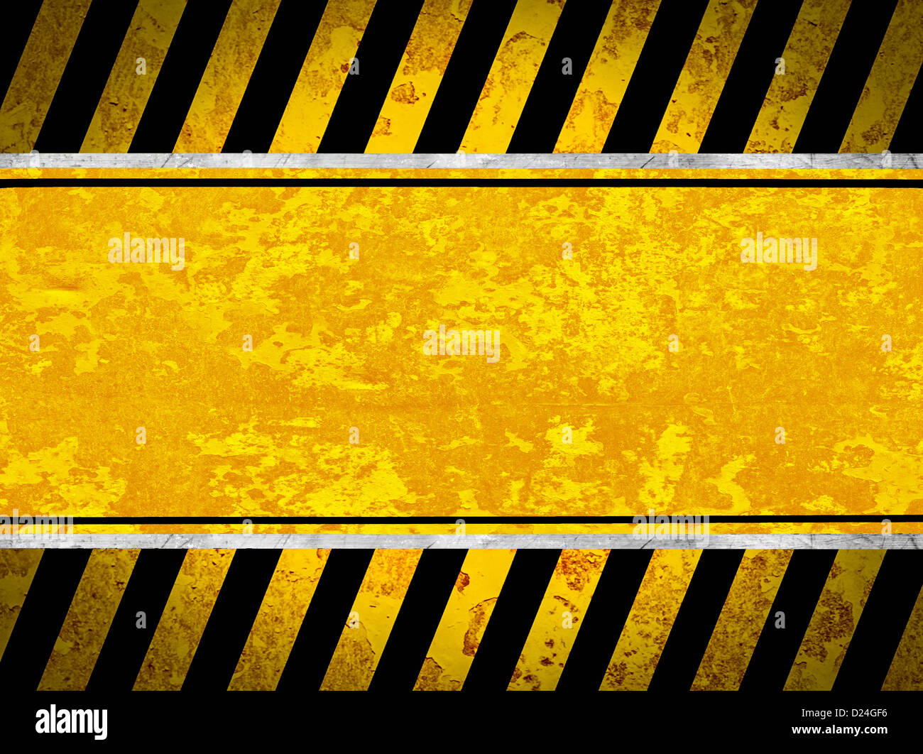 Grunge Metall Hintergrund mit schwarzen und gelben Streifen Stockfoto