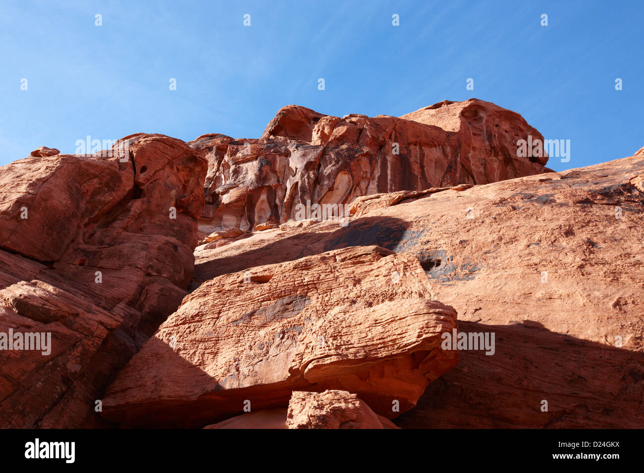 Felsformationen aus Sandstein auf Mäuse Tank Trail Tal des Feuers Staatspark Nevada, usa Stockfoto